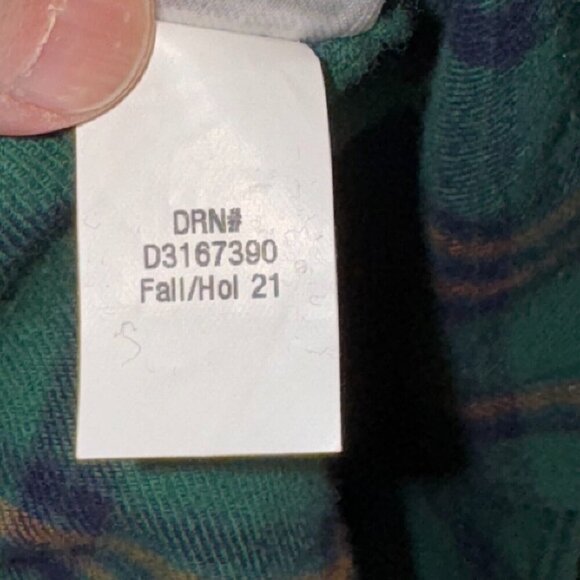 Eddie Bauer Classic Fit Flannel Shirt Men's Size Large Green Plaid Long Sleeve - Picture 6 of 10